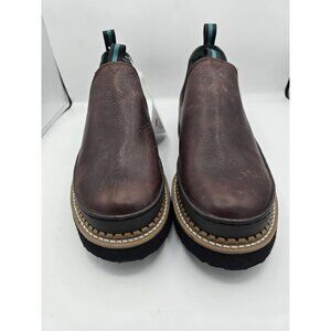 Georgia Boot Giant Romeo Slip On Work Shoes Brown Leather Men’s 12